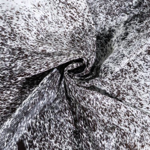 Brazilian Black Salt and Pepper Cowhide Rug Size 7'8" L x 6'9" W 6799