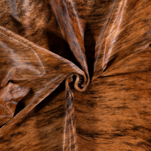 Brazilian Brindle White Belly Cowhide Rug Size 6'4" L x 6'3" W 6929