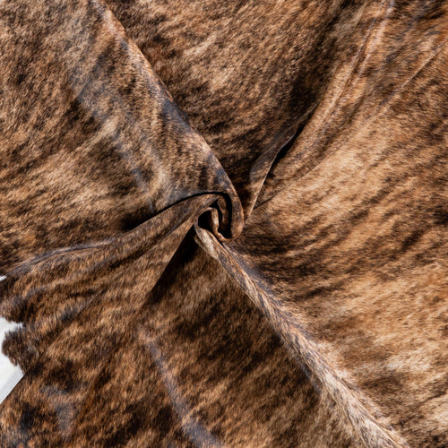 Brazilian Brindle White Belly Cowhide Rug Size 6'2" L x 5'7" W 6932