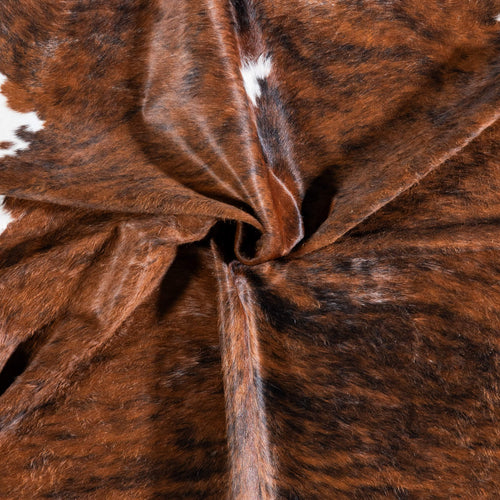 Brazilian Brindle White Belly Cowhide Rug Size 7'0" L x 6'7" W 6933