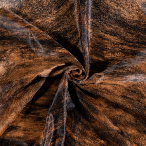 Brazilian Brindle White Belly Cowhide Rug Size 6'8" L x 5'10" W 6935