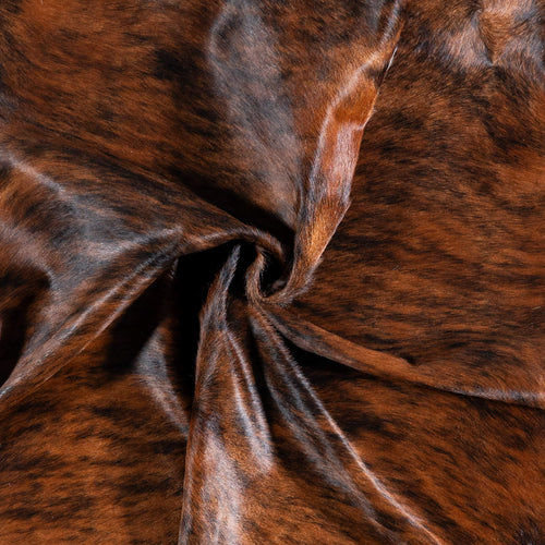 Brazilian Brindle White Belly Cowhide Rug Size 7'1" L x 6'7" W 6936