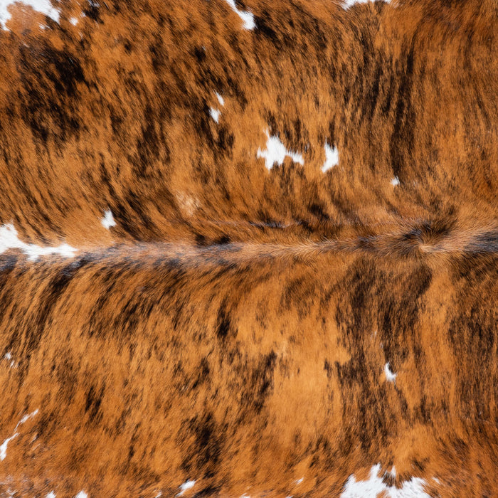 Brazilian Brindle White Belly Cowhide Rug Size 7'4" L x 6'0" W 6937