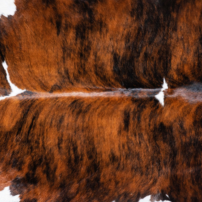 Brazilian Brindle White Belly Cowhide Rug Size 7'1" L x 6'5" W 6942