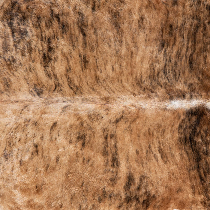 Brazilian Brindle White Belly Cowhide Rug Size 7'2" L x 6'4" W 6947