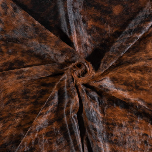 Brazilian Brindle White Belly Cowhide Rug Size 8'7" L x 7'4" W 6951