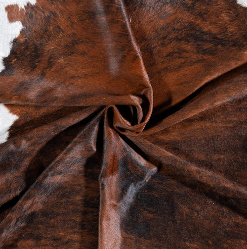 Brazilian Brindle White Belly Cowhide Rug Size 7'11" L x 7'4" W 6961