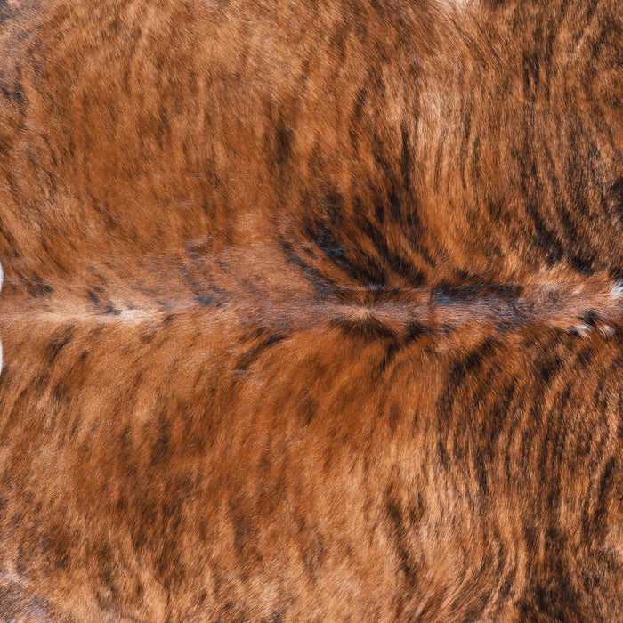 Brazilian Brindle White Belly Cowhide Rug Size 7'11" L x 7'6" W 6965