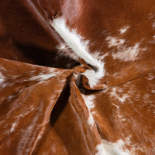 Brazilian Brown and White Cowhide Rug Size 7'0" L x 6'5" W 6966