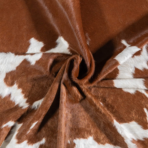 Brazilian Brown and White Cowhide Rug Size 6'9" L x 6'9" W 6970