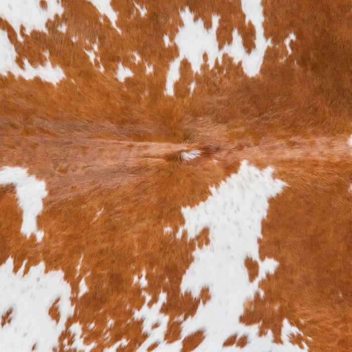 Brazilian Brown and White Cowhide Rug Size 7'1" L x 6'2" W 6982