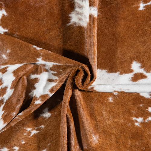Brazilian Brown and White Cowhide Rug Size 7'1" L x 6'2" W 6982