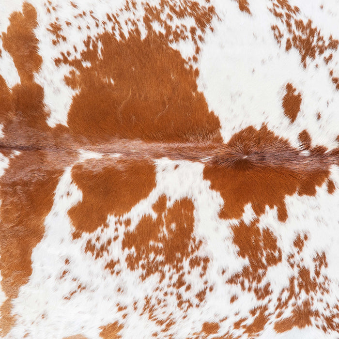 Brazilian Brown and White Cowhide Rug Size 7'4" L x 6'8" W 6985