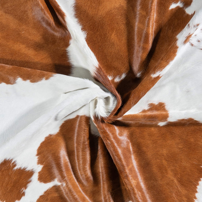Brazilian Brown and White Cowhide Rug Size 7'1" L x 6'10" W 6990