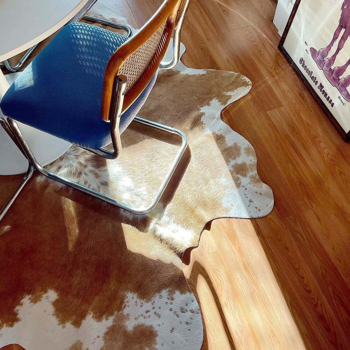 Palomino And White Brazilian Cowhide Rug, Natural Suede Leather | eCowhides