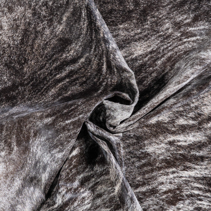 Brazilian Light Grey Brindle Cowhide Rug Size 6'10" L x 6'7" W 7009