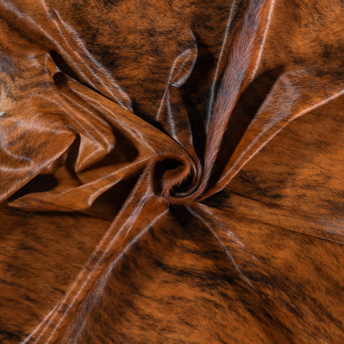 Brazilian Brindle Cowhide Rug Size 7'4" L x 6'11" W 7057