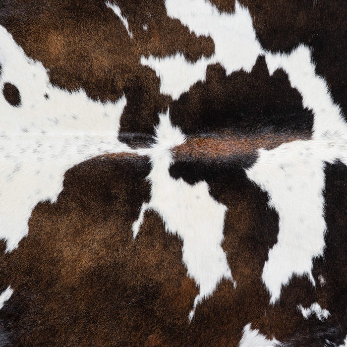 Brazilian Chocolate and White Cowhide Rug Size 7'0" L x 6'0" W 7085