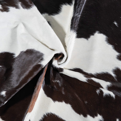 Brazilian Chocolate and White Cowhide Rug Size 6'4" L x 5'9" W 7087