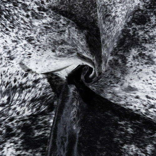 Brazilian Black Salt and Pepper Cowhide Rug Size 6'4" L x 5'7" W 7096