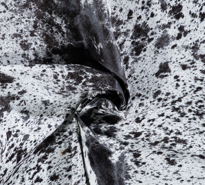 Brazilian Black Salt and Pepper Cowhide Rug Size 6'7" L x 5'7" W 7099