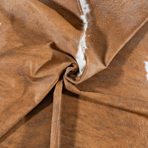 Brazilian Brindle White Belly and Backbone Cowhide Rug Size 7'1" L x 6'0" W 7107