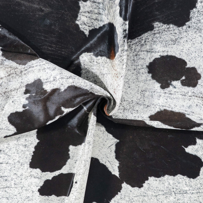 Brazilian Black Salt and Pepper Cowhide Rug Size 7'3" L x 6'5" W 7112