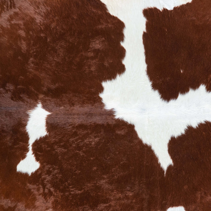 Brazilian Brown and White Cowhide Rug Size 7'5" L x 6'6" W 7121