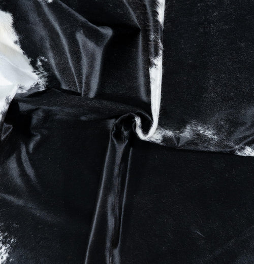 Brazilian Black and White Cowhide Rug Size 8'1" L x 7'2" W 7140