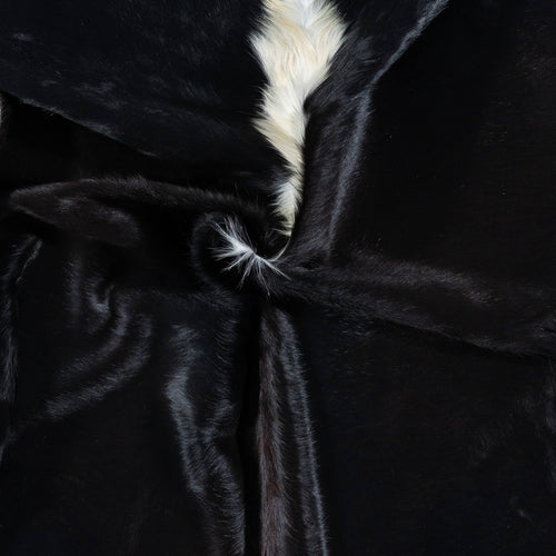 Brazilian Chocolate and White Cowhide Rug Size 7'1" L x 7'1" W 7176