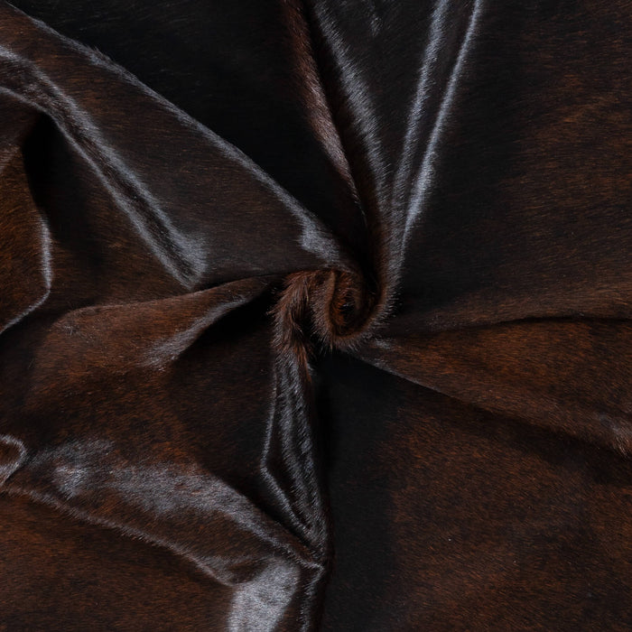 Brazilian Chocolate and White Cowhide Rug Size 7'7" L x 6'11" W 7178