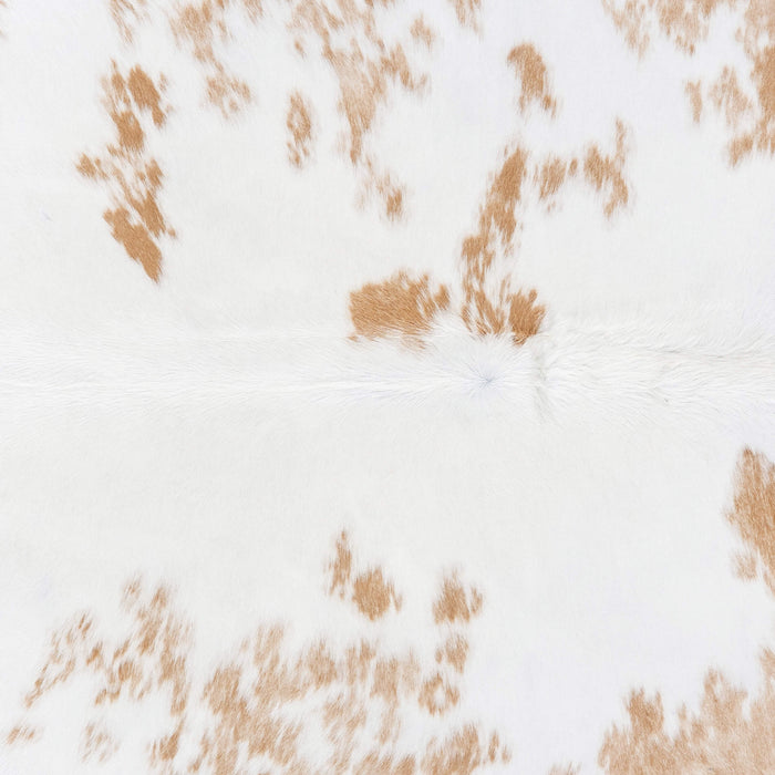 Brazilian Palomino and White Cowhide Rug Size 7'8" L x 6'11" W 7237