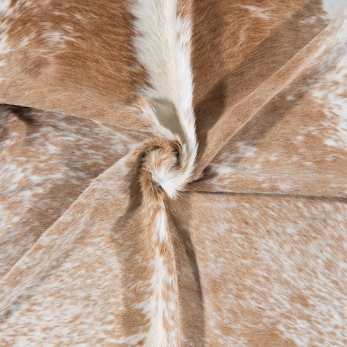 Brazilian Palomino and White Cowhide Rug Size 7'1" L x 6'2" W 7245