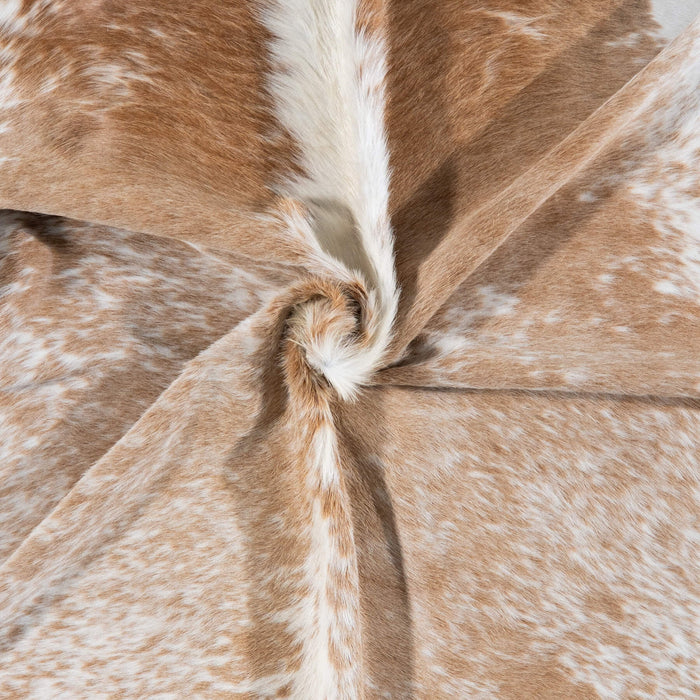 Brazilian Palomino and White Cowhide Rug Size 7'1" L x 6'2" W 7245
