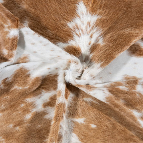 Brazilian Palomino and White Cowhide Rug Size 7'8" L x 6'9" W 7251