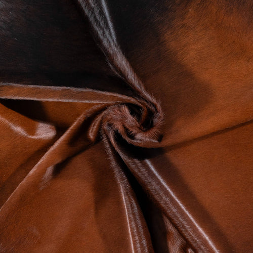 Brazilian Mahogany Cowhide Rug Size 7'0" L x 6'8" W 7285