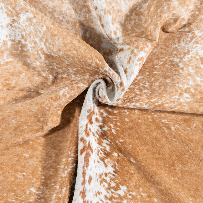 Brazilian Palomino and White Cowhide Rug Size 7'1" L x 6'5" W 7379