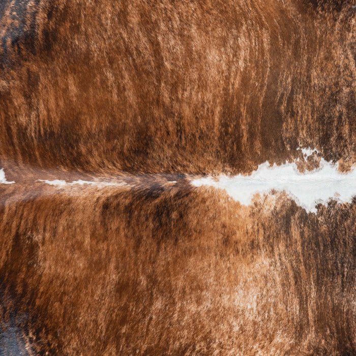 Brazilian Brindle White Belly and Backbone Cowhide Rug Size 8'0" L x 6'11" W 7404