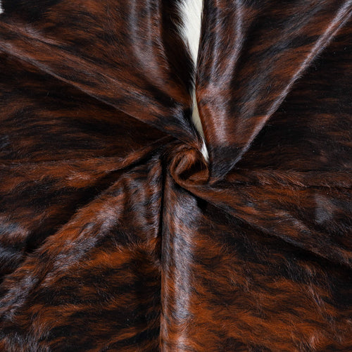 Brazilian Brindle White Belly and Backbone Cowhide Rug Size 7'10" L x 7'0" W 7410