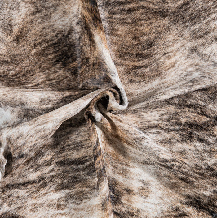 Brazilian Light Grey Brindle Cowhide Rug Size 7'1" L x 6'5" W 7435