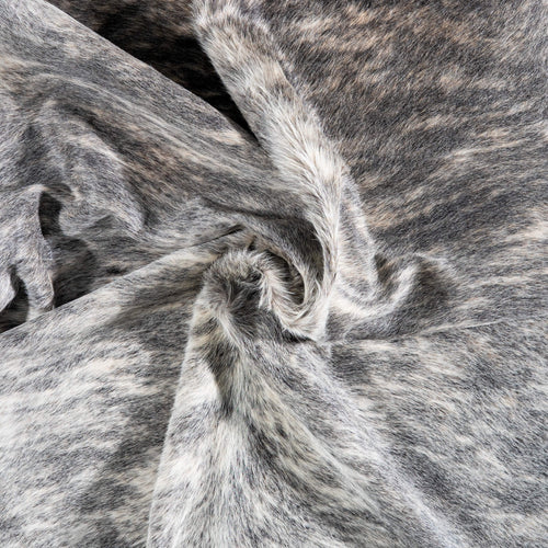 Brazilian Light Grey Brindle Cowhide Rug Size 7'3" L x 7'2" W 7440
