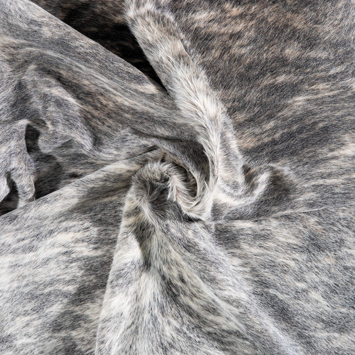 Brazilian Light Grey Brindle Cowhide Rug Size 7'3" L x 7'2" W 7440