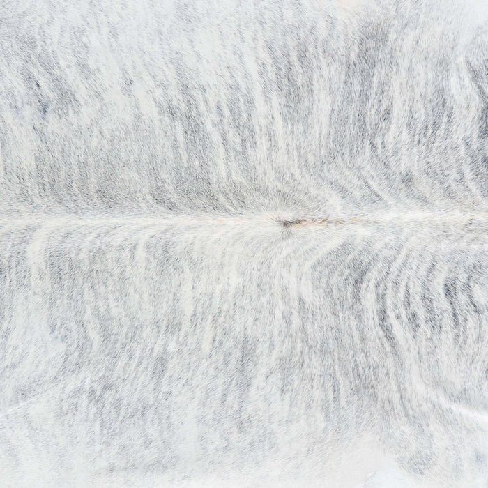 Brazilian Light Grey Brindle Cowhide Rug Size 7'8" L x 6'10" W 7442