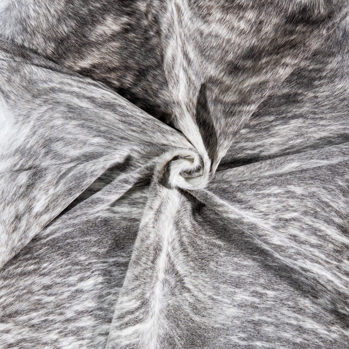 Brazilian Light Grey Brindle Cowhide Rug Size 7'4" L x 6'8" W 7443