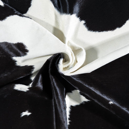 Brazilian Black and White Cowhide Rug Size 7'9" L x 6'7" W 7491