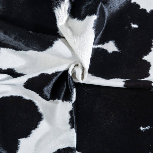 Brazilian Black and White Cowhide Rug Size 7'2" L x 5'5" W 7492