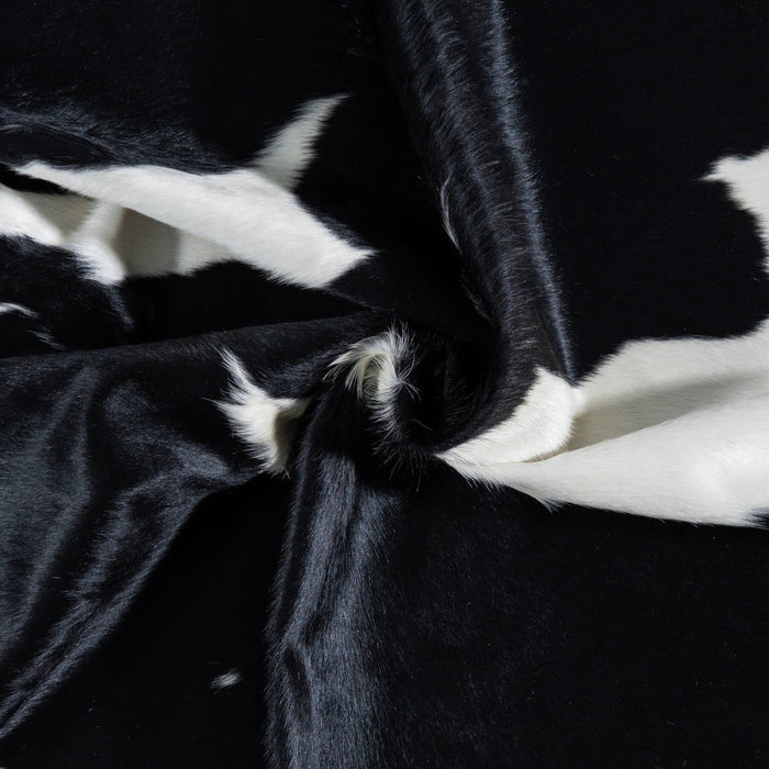 Brazilian Black and White Cowhide Rug Size 6'11" L x 6'3" W 7494
