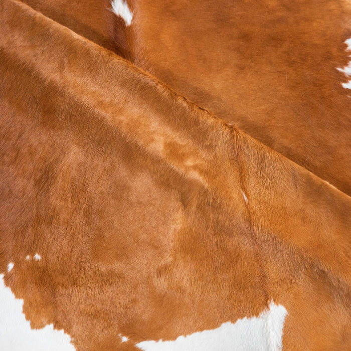 Brown and White Cowhide Rug Size 7'9" L x 6'6" W 7506