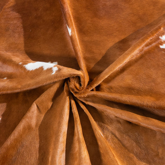 Brown and White Cowhide Rug Size 7'9" L x 6'6" W 7506