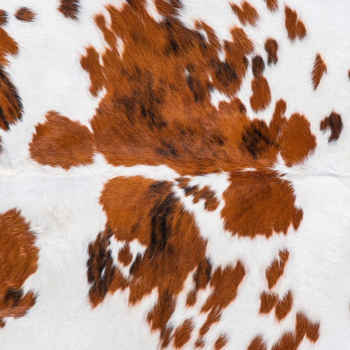 White Tricolor Cowhide Rug Size 7'9" L x 6'11" W 7518
